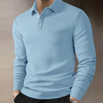 Men's Textured Long Sleeve Polo