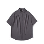 Stand-up Collar Draped Shirt