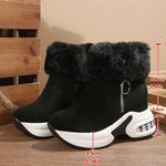 Women's Plush Platform Zip Ankle Boots