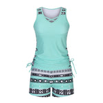 Bohemian Aztec Print Swimsuit Two-piece Set