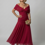 Calen | Off Shoulder Flow Midi Dress