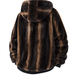 KZZ Men's Winter Fashion Fleece Jacket, Trendy Leopard Print Double-Sided Warm Coat