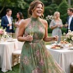 Mirelle | Gathered Halter Midi Dress
