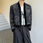 Vintage Jacquard Patchwork Dragon Pattern Denim Jacket