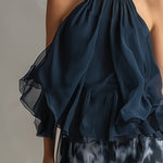 Vivienne | Ensemble élégant top volanté & pantalon large