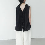 Petal Collar Sleeveless Reversible Shirt
