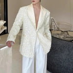 Sequined Lapel Single-button Blazer