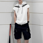 Printed Sports Loose Vest Hoodie