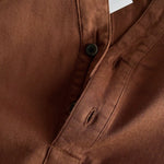 Breathable Cotton Stand Collar Long Sleeve Shirt Casual Top
