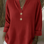 Lucia | Textured Button-Down Henley Shirt