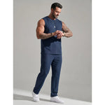 KZZ Men's Ribbed Knit Two-Piece Set