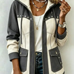Women's Two-Tone Hooded Utility Jacket