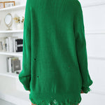 Zeagoo Drop Shoulder Ripped Distressed Sweater Dress for Women Casual Summer Vacation 2026