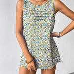 Zeagoo Tank Top Blouses Scooped Neck Pleated Front Shirts