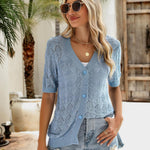 Zeagoo Short Sleeve Crochet Cardigan