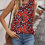 Zeagoo Sleeveless Eyelet Shirts High Neck Top
