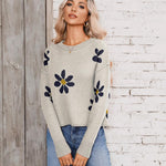 Zeagoo Women's Crew Neck Cropped Sweater Long Sleeve Knit Tops