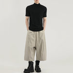Straight Shoulder Jumpsuit Collar Knitted Slim Fit T-shirt