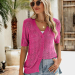 Zeagoo Short Sleeve Crochet Cardigan