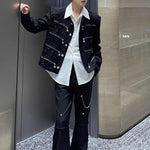 Heavy-duty Multi-zip Sequined Tweed Jacket