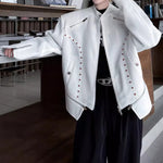 Retro Dark Stand-up Collar Zip-up Jacket
