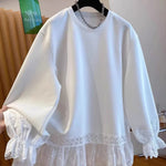 Women's Lace Panel Relaxed Sweatshirt