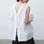 Petal Collar Sleeveless Reversible Shirt