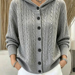Women's Open-Front Hooded Knit Cardigan