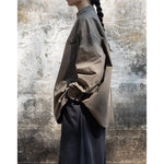 Vintage Stand Collar Loose Shirt