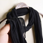 Lightweight Long Thin Cotton Linen Skinny Neck Scarf