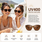 Polarised Round Cat-Eye Sunglasses