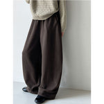 High-waisted Elasticated Casual Straight Trousers