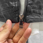PU Stand Collar Slim Jacket