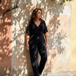 Nyxara | Cold Shoulder Wrap Waist Relaxed Jumpsuit
