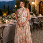 Aurelle | Halter Neck Floral Midi Dress