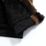 KZZ Men's Winter Fashion Fleece Jacket, Trendy Leopard Print Double-Sided Warm Coat