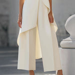 Sara | Elegant Jumpsuit with Draped High Neck Top