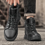 Men’s Leather-Look Fleece-Lined Chukka Boots