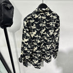 Printed Rhinestone Drape Loose Shirt