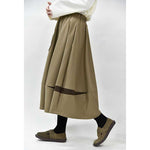 Color-blocked Wool Casual Tulip Skirt