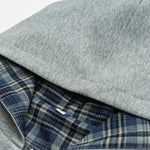 Reversible Cropped Boxy Plaid Lined Zip Up Hoodie Jacket
