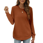 Women's Curved Hem Crew Neck Sweatshirt