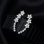 FLORAL RHINESTONE GOLD EARRINGS