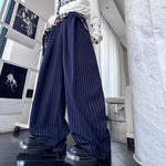 Vintage Striped Wide-Leg Scimitar Pants