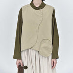 Japanese Retro Patchwork Pocket Vest