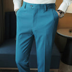 Casual Slim-fit Drape Suit Trousers