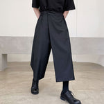 Asymmetric Wide-leg Culottes Hakama Pants