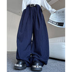 Vintage Striped Wide-Leg Scimitar Pants