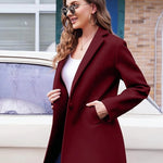 Lapel Single Breasted Wool Blend Trench Coat - Zeagoo (Us Only)
