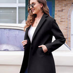 Lapel Single Breasted Wool Blend Trench Coat - Zeagoo (Us Only)